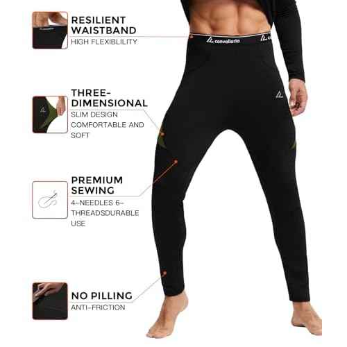 CL convallaria Thermal Underwear Long Johns Set Mens Winter Gift Hunting Gear Sport Base Layer Bottom Top