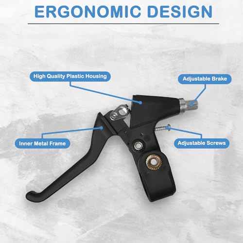 Universal Bicycle Brake Lever/Bike Brake Handle, 22mm Compatible, Suitable for Most Bicycles, Road Bike, Mountain Bike and More [Black - Pair]