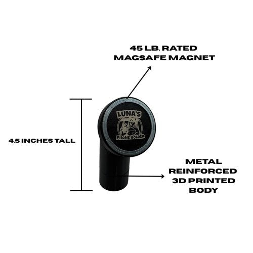 Luna's MagSafe Compatible with ClicGear Golf Cart Compatible Phone Mount, 45 lb Rated Magnet, Ball Joint Adjustable Head, Compatible with iPhone 12 and Later