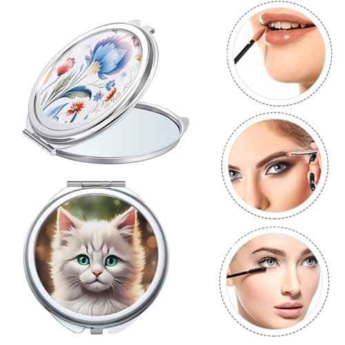 18 Pack Sublimation Blanks Pocket Mirror Cosmetic Compact Travel Folding Mirrors for Makeup Women Wending Party Cute Round Shaped