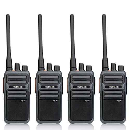 Retevis RB17V MURS Radios, 2 Way Radios Long Range,4400mAh Hunting Walkie Talkies Rechargeable, License Free, Local Alarm,Two Way Radios for Skiing Camping Hiking (4 Pack)