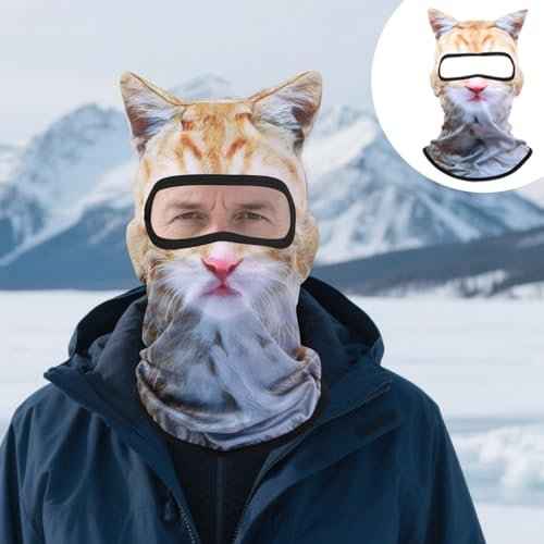 3D Cat Ski Balaclava Sheisty Face Mask with Ears Cute Animal Ski Mask Suitable for Music Festivals Raves Party Activities