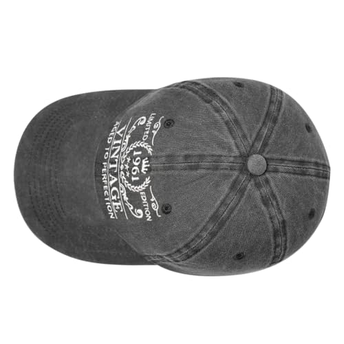 Happy 65th Birthday Hat for Men Women - 1961 Celebration Party Accessory Grey / A