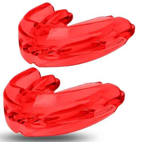 2Pcs Sport Mouth Guard Youth Adult, Mouthguard for Braces, MouthGuard for Braces for Sports, No Boil Mouth Guard, Soft, Football, Jujitsu and Karate