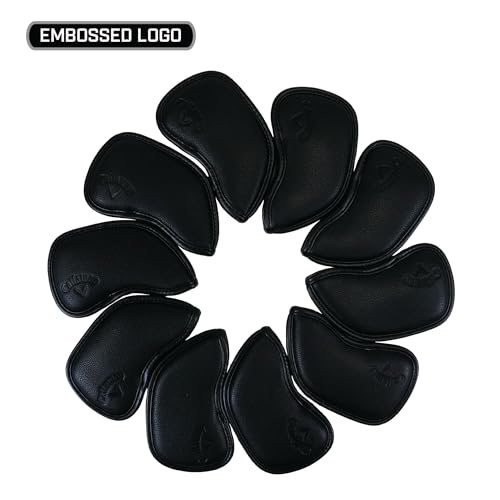 Callaway Golf Magnetic Iron Headcovers Black - Set of 10 Iron Headcovers to Protect Your Golf Clubs