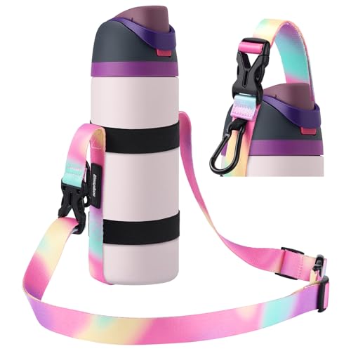 Rainbow Water Bottle Holder Strap Sling for Yeti Hydro Flask & More - Universal Fit