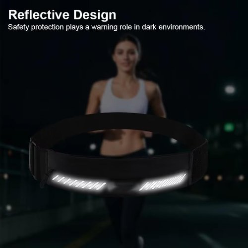 Slim Running Belt, Waist bag Workout for Phone Holder Fanny Pack for Men Women, Runner Pouch for Walking Cycling Camping Gym with 3 Pockets