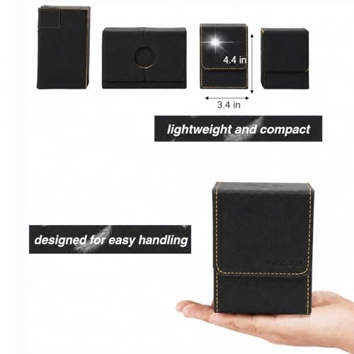 Venssu MTG Deck Box with Commander Display Window - Black & Yellow, 1 Window