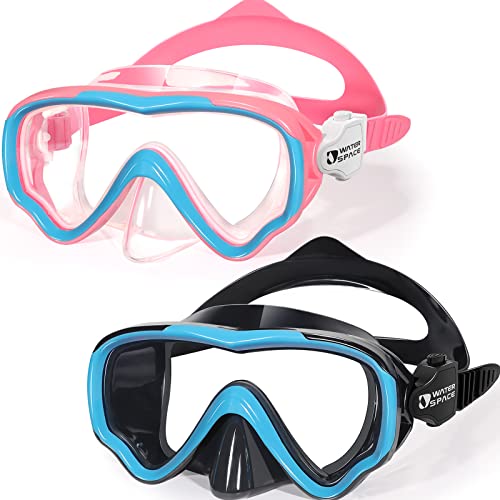 Kids Swim Goggles with Nose Cover - Anti-Shatter, No-Leak, 3-15 Years, Pink & Blue 2-Pack
