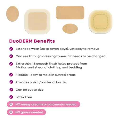 ConvaTec DuoDERM Signal CGF 4"x4" Hydrocolloid Tapered Edge Sterile Adhesive Dressing with Change Indicator for Exuding Wounds, Waterproof, Latex-Free, Flexible, Square, Beige, 5ct Box (3 Pack)