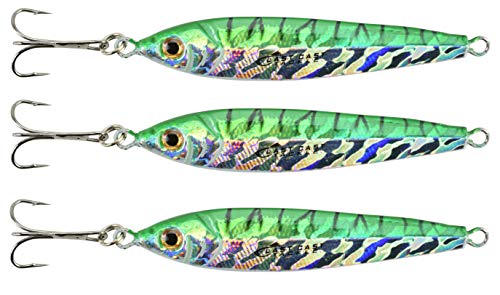 Fishing Bullet Jig 1.5oz - 3 Pack in Green Mackerel - Vibrant Lifelike Colors