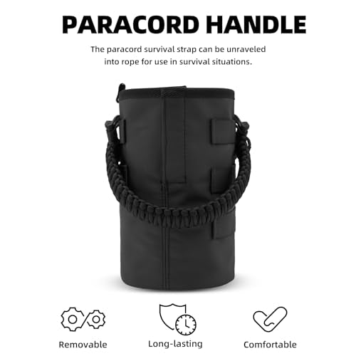 64oz Tactical Water Bottle Holder Bag with Strap - Black