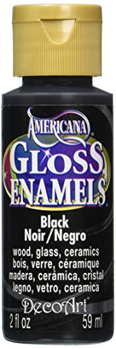 DecoArt Americana Gloss Enamel Paint - 2 Ounces, Black, Durable Finish