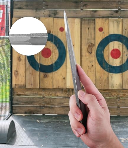 9.5 Inch Throwing Spikes Set - 0.236" Thick Full Tang Steel with Nylon Sheaths - 6 Pack