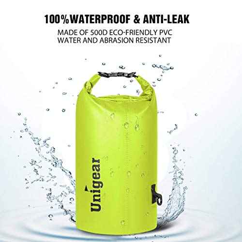 Unigear Dry Bag Waterproof, 2L/5L/10L/20L/30L/40L Floating and Lightweight Bags for Kayaking, Boating, Fishing, Swimming and Camping with Waterproof Phone Case