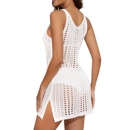 Premillow Women's Swimsuit Coverup - White, Medium, Beach Cover Up