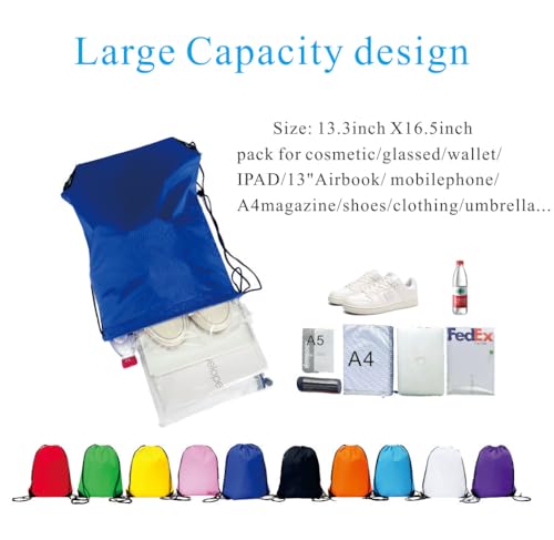 White Drawstring Backpack Bulk 20 Packs - DIY Gym Sports Travel Cinch Bag