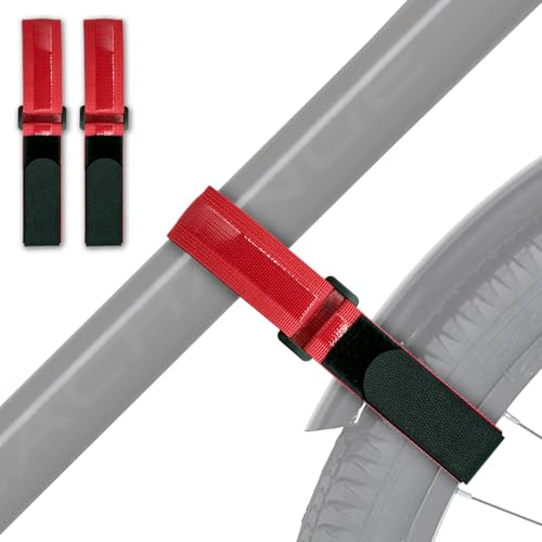 Heavy Duty Bicycle Wheel Strap - Adjustable Bike Rack Tie-Downs with Anti-Slip Gel Grip, 2-Pack