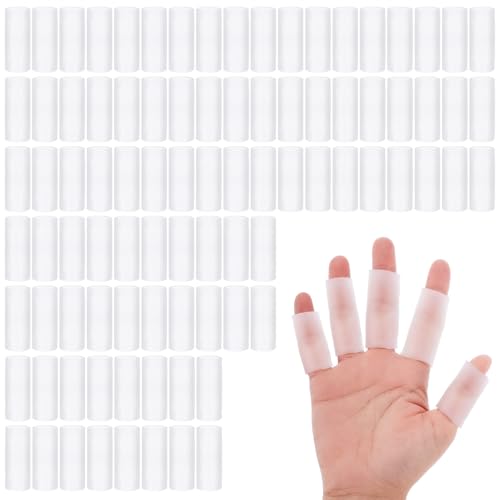 90Pcs Silicone Finger Sleeve Protectors - Clear Gel Finger Covers for Craft & Typing - Variation 90