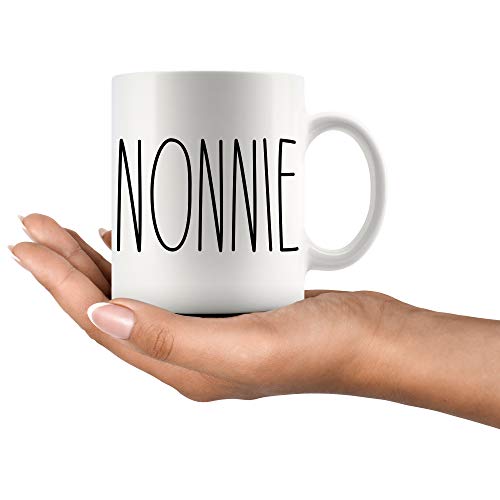 Nonnie Mug Gift 11oz - Family Coffee Mug for Christmas, Birthday, Mother's Day & Father's Day - Best Nonnie Ever - Personalized Mom & Dad Gift