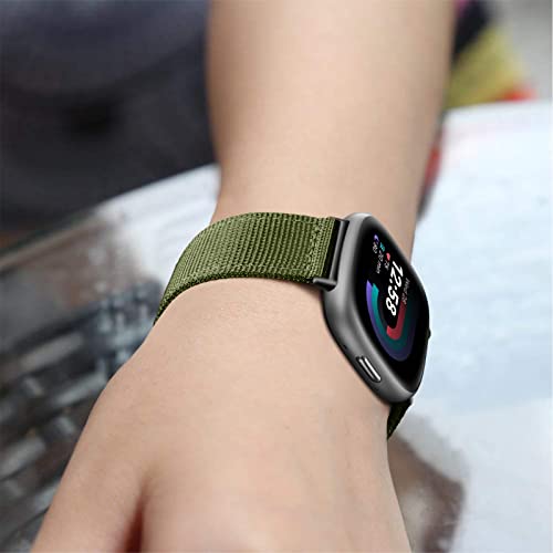 FINTIE Nylon Sport Watch Band for Fitbit Versa 4 & Sense 2 - Olive