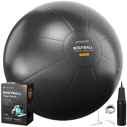 XXL Black Exercise Yoga Ball for Pregnancy, Office & Fitness - 85cm