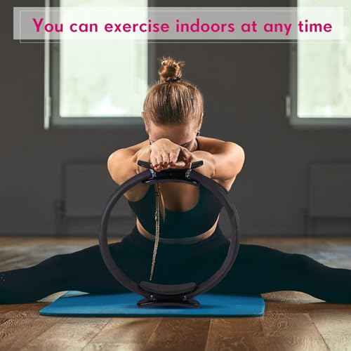 Syhood Pilates Ring 11. 81 Inch Pilates Circle Yoga Ring Magic Lightweight Flexible Workout Equipment for Fitness Physical Therapy Resistance Exercise Arms Legs