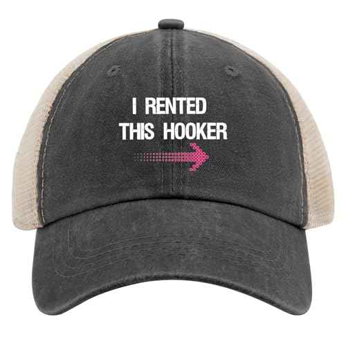 I Rented This Hooker, Funny Adult Humor Saying Sun hat Men's hat AllBlack Black Bucket hat Gifts for Boyfriends