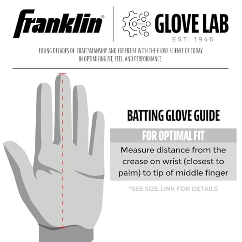 Adult Large Black and Gold Baseball Batting Gloves - Pro Classic Franklin Sports