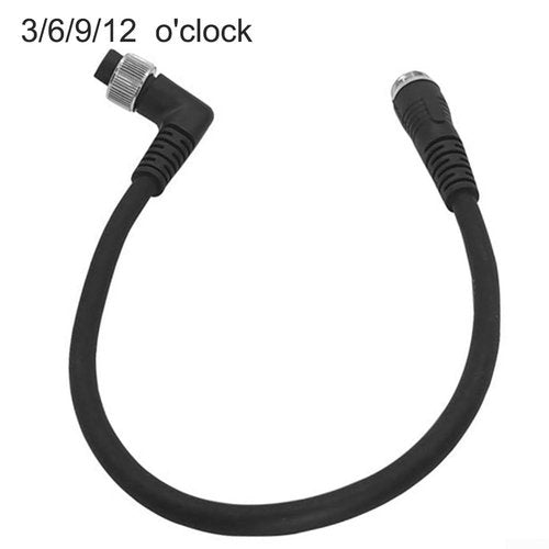 Fishing Reel Battery Power Cable for DAI-WA Elbow 2 Hole Power Cord Adapter 45cm Black PVC Copper Wire(6 Oclock)