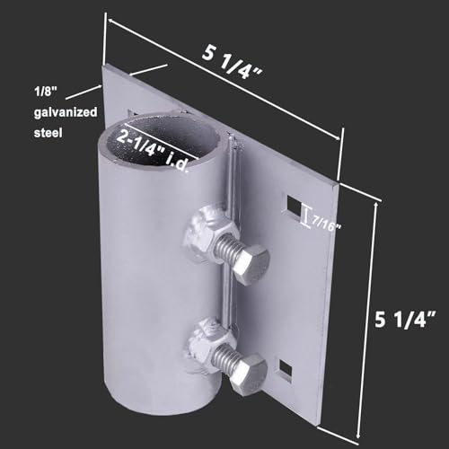 4 Pack Galvanized Dock Pipe Leg Holders - Heavy Duty Side Mount Brackets for Watercraft Docking
