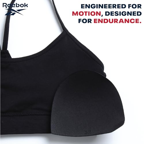 Girls Padded Sports Bras 2 Pack - Kids Tween Teen Training Bralettes Black Grey 6-7