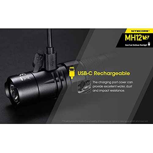Nitecore MH12 v2 1200 Lumen USB-C Rechargeable Tactical Flashlight with LumenTac Organizer