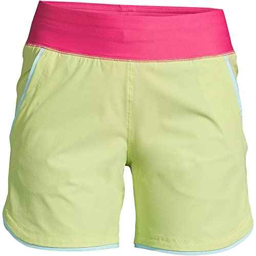 Lands' End Women's 5" Quick Dry Elastic Waist Board Shorts Swim Cover-up Shorts with Panty