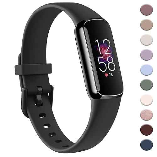 AK Sport Band Compatible with Fitbit Luxe Bands for Women Men, Soft Silicone Replacement Sport Straps Wristbands for Fitbit Luxe Fitness and Wellness Tracker
