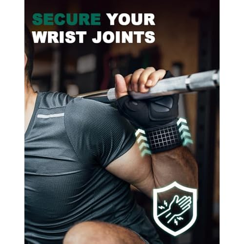Trideer Workout Gloves for Men, Weight Lifting Gloves with Wrist Wrap Support, Full Palm Protection & Extra Grips for Weightlifting, Exercise, Cross Training, Fitness, Pull-up
