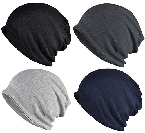 ELLEWIN Cotton Slouchy Beanie Hip-Hop Lightweight Skull Cap - Closetop-A