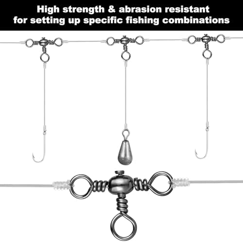 Fishing Swivels 100Pcs Three-Way T-Shape Terminal Tackle for Freshwater Saltwater