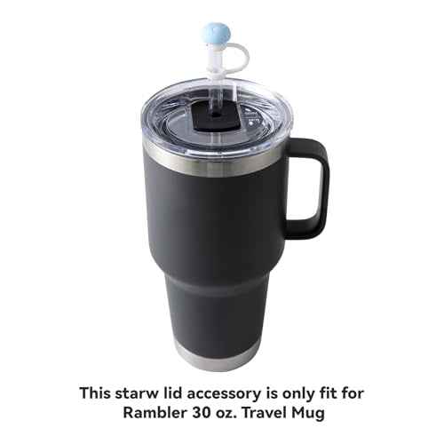 Silicone Straw Lid Accessories Set Compatible with YETI 30 oz Travel Mug, Convert Stronghold Lid to Straw Lid, Magnetic Slider Replacement, Including Straws, Spill Stoppers and Straw Covers
