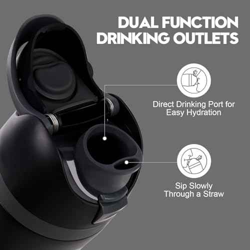 Replacement Lid for Owala Freesip, Compatible with Owala Cup 16oz 24oz 32oz 40oz, One Button Water Bottle Top Lid Replacement Accessory, Leakproof, BPA-Free (Black)