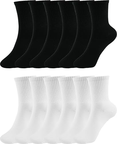 BomKinta Women Calf Socks Athletic Crew Socks Mix Color 12 Pairs