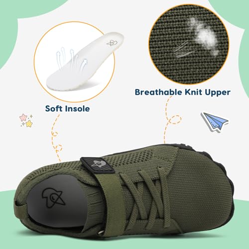 LeIsfIt Kids Girls Boys Shoes Wide Barefoot Shoes Kids Anti-Slip Sneakers Lightweight Hiking Sneakers for Toddler Little Big Kid