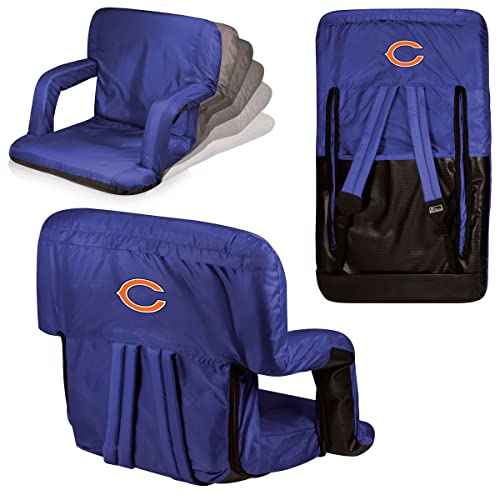 PICNIC TIME ONIVA - a Brand Chicago Bears - Ventura Portable Reclining Stadium Seat, (Navy Blue)