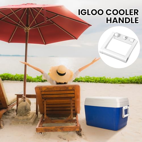 2 Pcs Plastic Cooler Handles for Igloo 25-72 Qt - White Replacement Kit