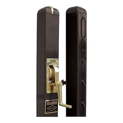 Edwards Wimbledon Tennis Posts – Permanent Court Kit – 3” Square, Internal Wind, Black – Optional Ground Sleeves