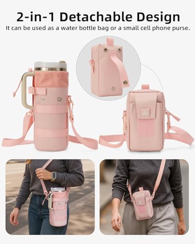 Pink Magnetic Water Bottle Holder for 30-40oz Tumbler & Cup - Fits Metal Surfaces