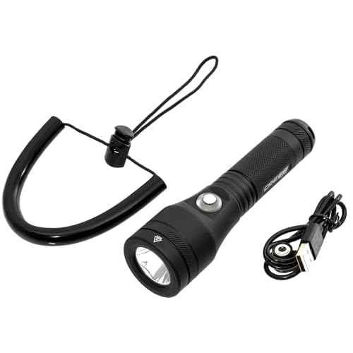 Cressi Underwater Torch for Brightening and Enhancing Underwater Views- Durable and Lightweight, Astra, Black, 1200 lm