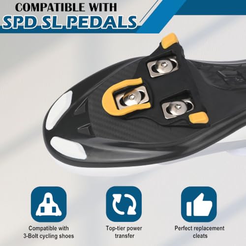 Yellow Road Bike Cleats Compatible with SPD-SL Pedals 4 Pack