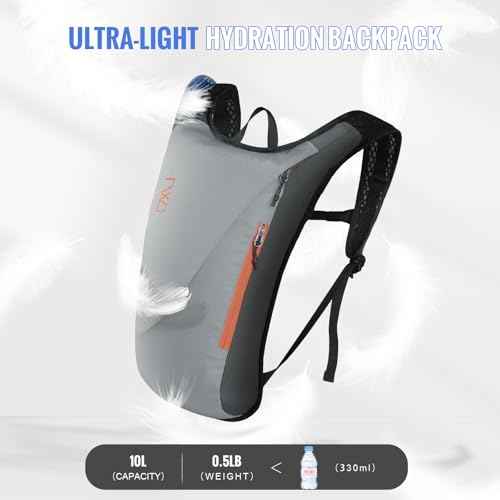 Hydration Pack with 3L PEVA Water Bladder - Lightweight Hydration Backpack for MTB Cycling, Hiking, Running - Women & Men - 10L Capacity