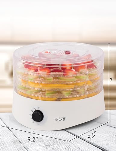 Food Dehydrator with 5 BPA-Free 9.25” Trays - White, CCD100W6